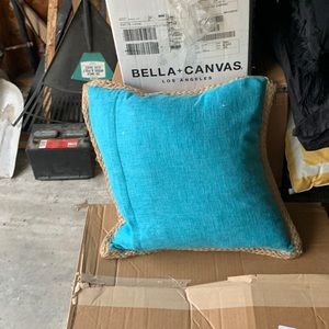 Blue and tan pillow